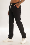 Color Hunt Men's Black Full Length Tappered Fit Linen Trouser
