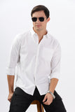 Color Hunt Men's White Full Sleeve Regular Fit Shirt