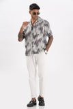 Color Hunt Men's Purple Half Sleeve Oversize Oversize Shirt
