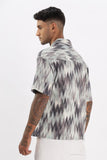 Color Hunt Men's Purple Half Sleeve Oversize Oversize Shirt