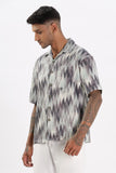 Color Hunt Men's Purple Half Sleeve Oversize Oversize Shirt