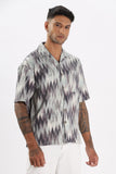 Color Hunt Men's Purple Half Sleeve Oversize Oversize Shirt