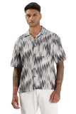 Color Hunt Men's Purple Half Sleeve Oversize Oversize Shirt