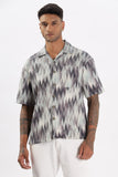 Color Hunt Men's Purple Half Sleeve Oversize Oversize Shirt
