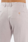 Color Hunt Men's Light Purple Full Length Tappered Fit Linen Trouser