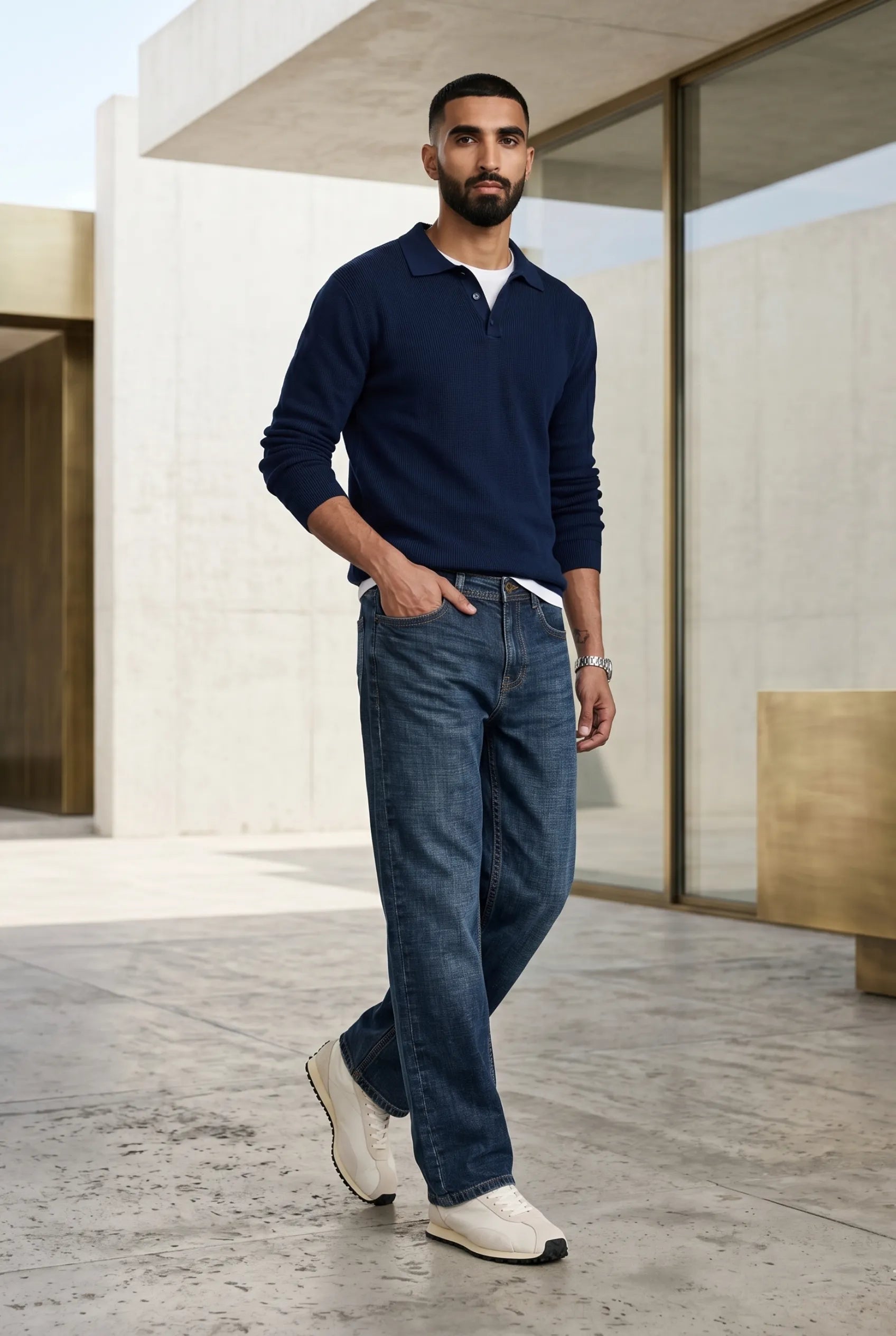 Color Hunt Men's Classic Blue Straight Fit Jeans