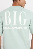 Color Hunt Men's Mint Green Printed Oversize Pure Cotton T-Shirt