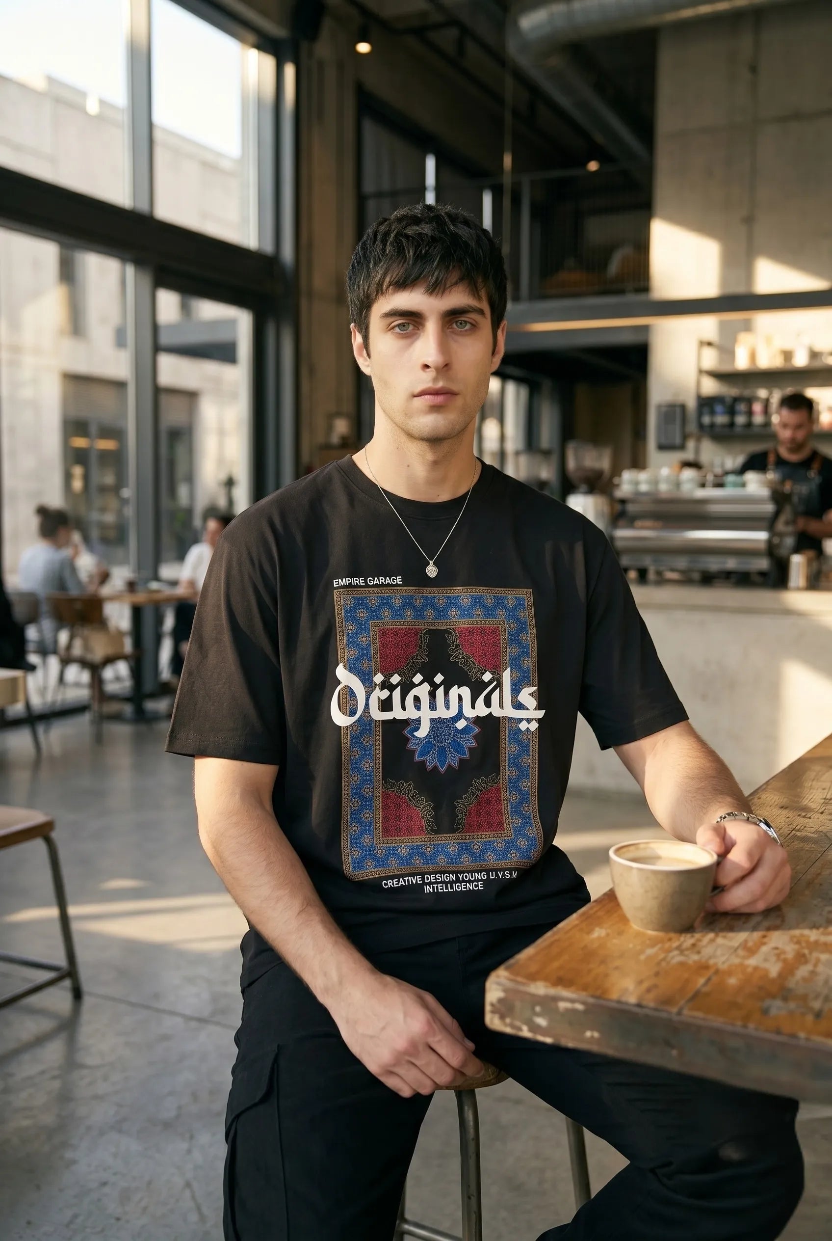 Color Hunt Men's Black Original Graphic Printed T-Shirt