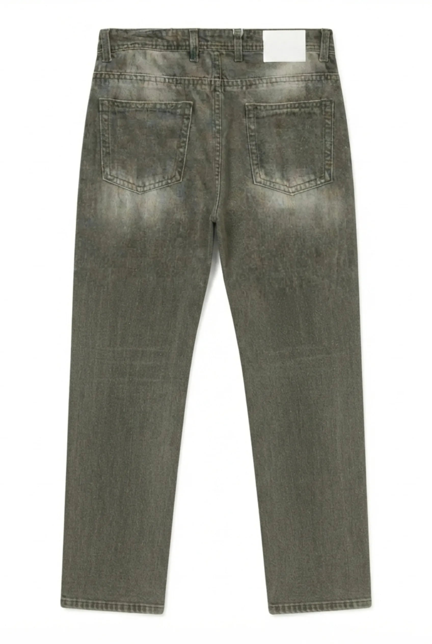 Color Hunt Men's Straight Fit Washed Olive Green Jeans
