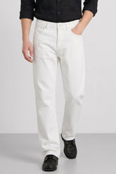 Color Hunt Men's Classic White Casual Denim Jeans