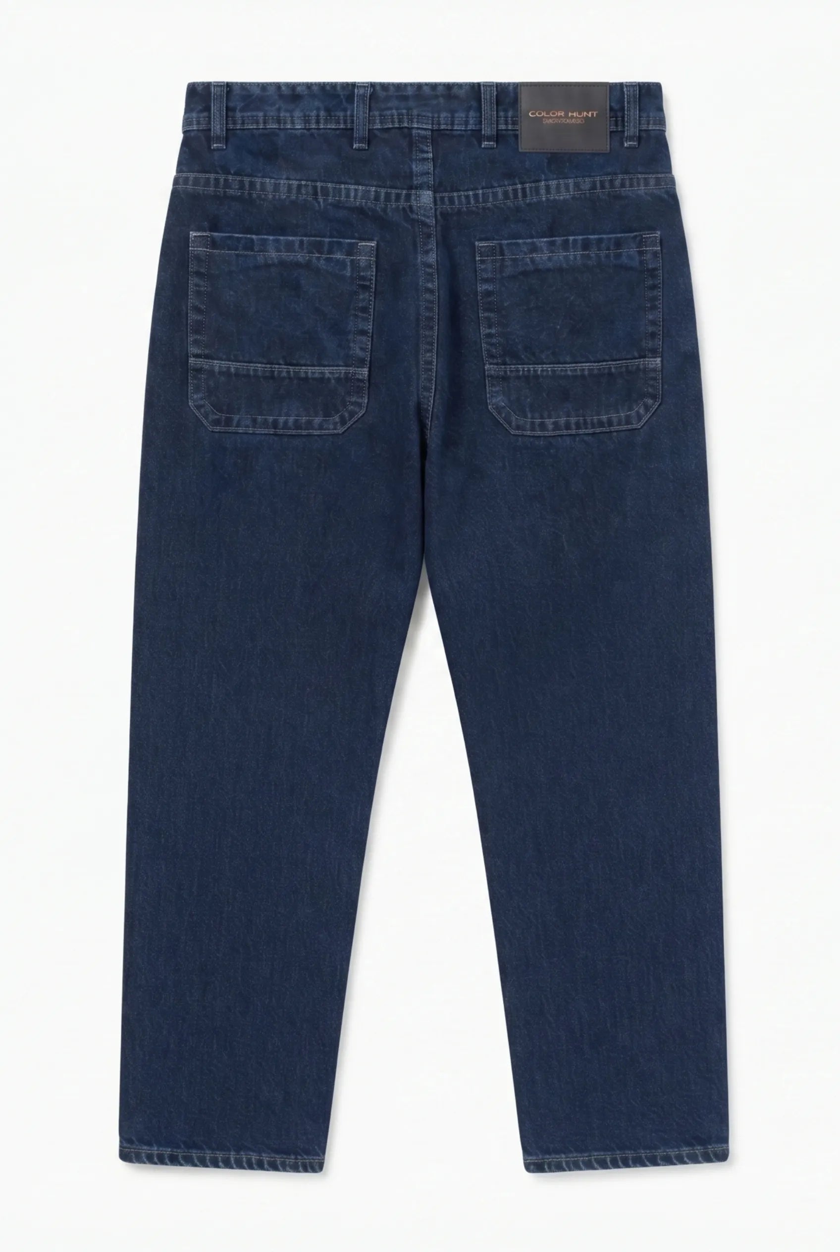 Color Hunt Men's Straight Fit Dark Blue Jeans