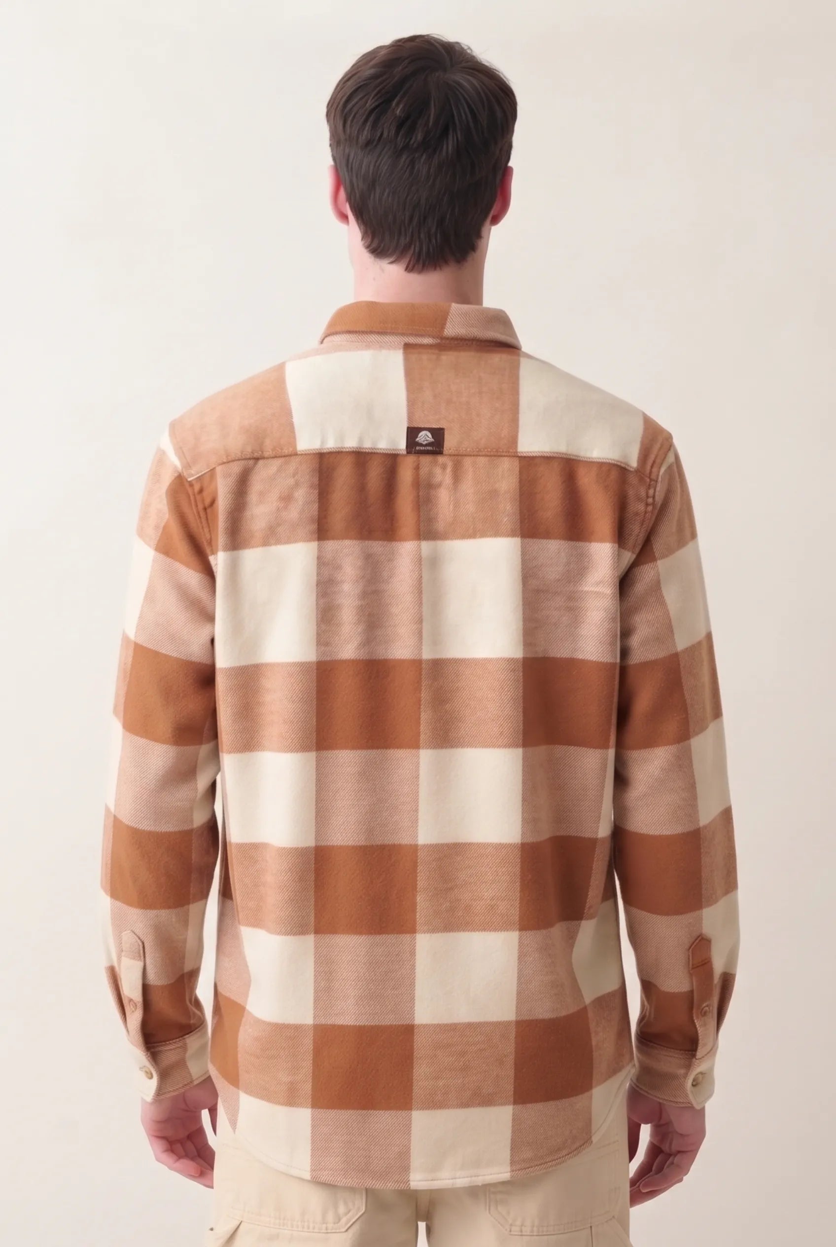 COLOR HUNT Men's Regular Fit Brown Check Casual Cotton Shirt