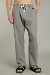 Color Hunt Straight Fit Men Grey Trousers