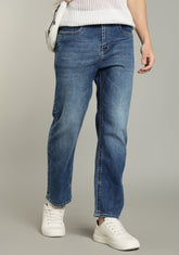 Blue Straight Fit Jeans for Men - Color Hunt