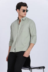 Color Hunt Men's Light Olive Full Sleeve Cotton Shirt
