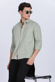 Color Hunt Men's Light Olive Full Sleeve Cotton Shirt
