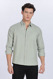 Color Hunt Men's Light Olive Full Sleeve Cotton Shirt
