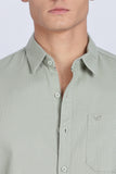 Color Hunt Men's Light Olive Full Sleeve Cotton Shirt