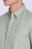 Color Hunt Men's Light Olive Full Sleeve Cotton Shirt