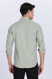Color Hunt Men's Light Olive Full Sleeve Cotton Shirt