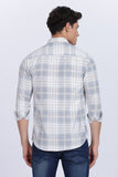 Color Hunt Men's White & Grey Full Sleeve Regular Fit Checked Shirt