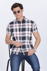 Color Hunt Men's Multi Cotton Half Sleeve Checks Shirt