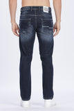 Color Hunt Men's Dark Blue Ripped Regular Fit Denim Jeans