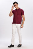 Color Hunt Men's Purple Regular Fit Polo T-Shirt