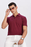 Color Hunt Men's Purple Regular Fit Polo T-Shirt