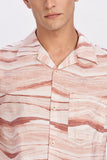 Color Hunt Men's Pink Printed Half Sleeve Poly Shirt