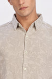 Color Hunt Men's Grey Printed Half Sleeve Rayon Shirt