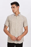 Color Hunt Men's Grey Printed Half Sleeve Rayon Shirt