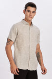 Color Hunt Men's Grey Printed Half Sleeve Rayon Shirt