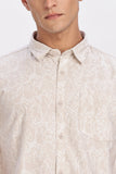 Color Hunt Men's Light Brown Half Sleeve Rayon Shirt