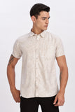 Color Hunt Men's Light Brown Half Sleeve Rayon Shirt