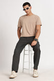 Color Hunt Men's Dark Grey Multi-Pocket Regular Fit Trousers