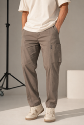 Color Hunt Men's Earth Brown Multi-Pocket Full Length Trouser