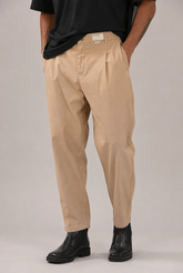Color Hunt Men's Beige Ankle Length Cotton Jogger Trousers