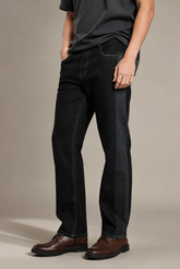 Color Hunt Men's Black Straight Fit Jeans