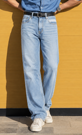 Color Hunt Light Blue Straight Fit Denim Jeans for Men