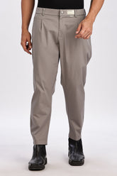 Color Hunt Men's Grey Cotton Jogger Trousers - Regular Fit, Ankle Length