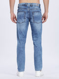 Color Hunt Men's Blue Ripped Full Length Denim Jeans