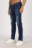 Color Hunt Men's Dark Blue Turkey Fit Washed Denim Jeans
