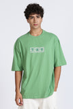 Color Hunt Men's Green Oversize Pure Cotton Printed T-Shirt
