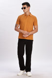 Color Hunt Men's Rust Brown Half Sleeve Polo T-Shirt