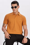 Color Hunt Men's Rust Brown Half Sleeve Polo T-Shirt