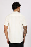 Color Hunt Men's White Pure Cotton Half Sleeve Shirt