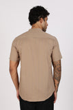 Color Hunt Men's Brown Pure Cotton Half Sleeve Shirt