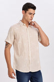 Color Hunt Men's Peach Pink Printed Rayon Half Sleeve Shirt