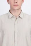 Color Hunt Men's Sage Grey Half Sleeve Jaquard Shirt